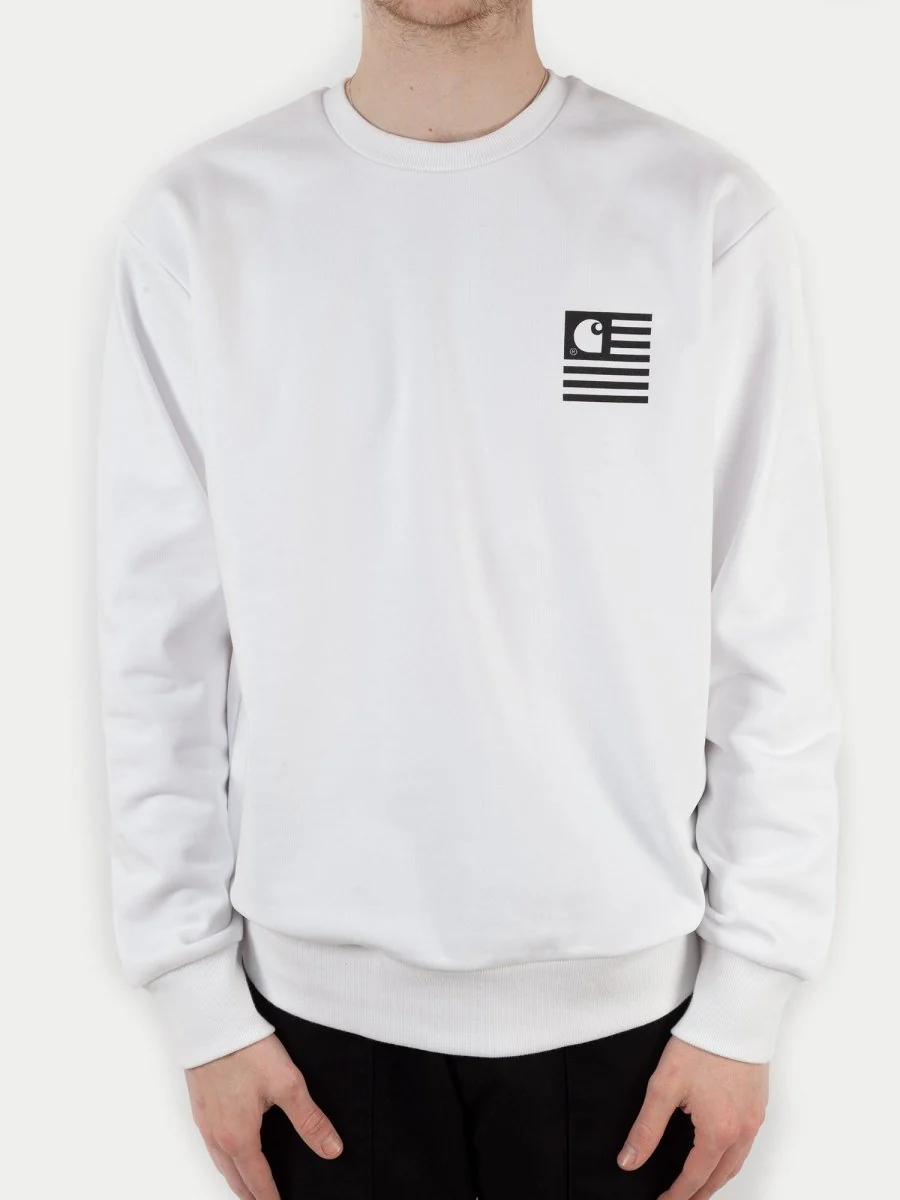 Carhartt WIP State Patch Sweatshirt (White) - Image 2