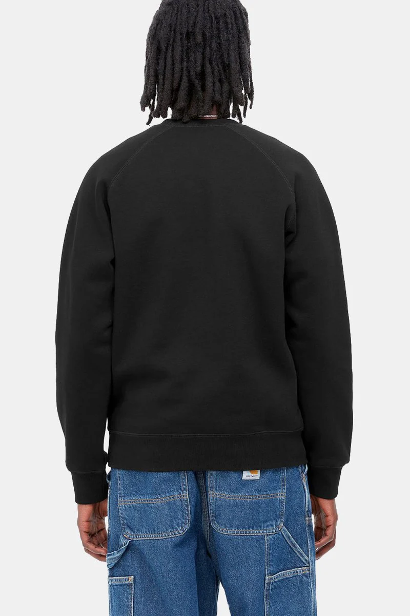 Carhartt WIP Chase Heavy Sweatshirt (Black & Gold) - Image 3