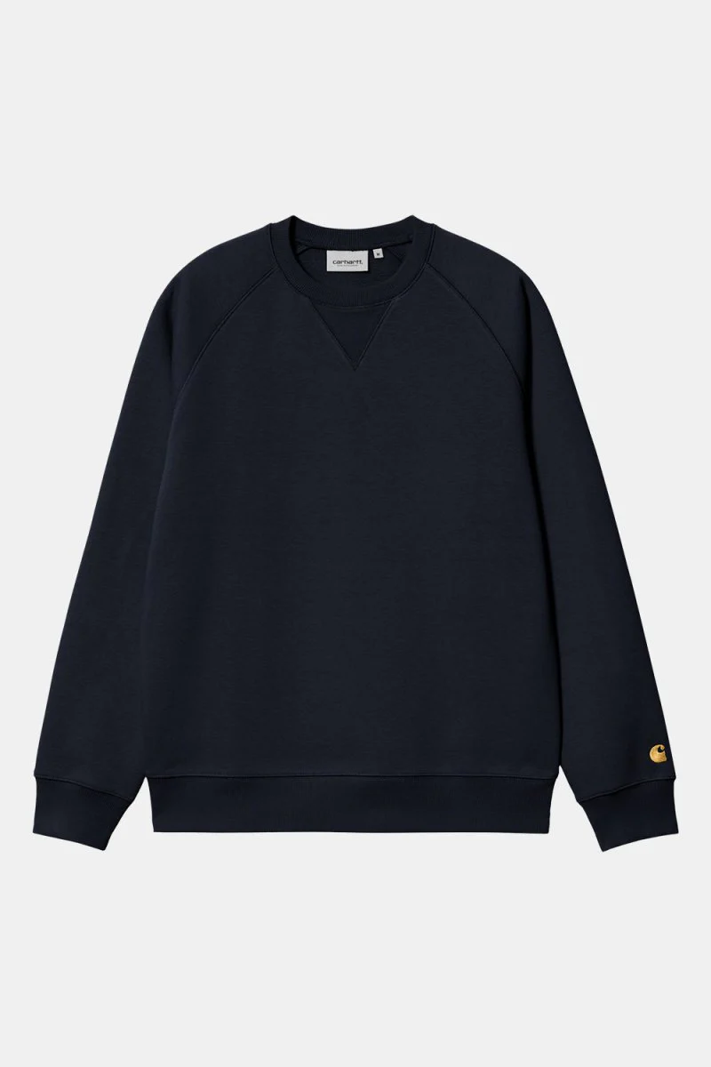 Carhartt WIP Chase Sweatshirt (Dark Navy/Gold) - Image 2