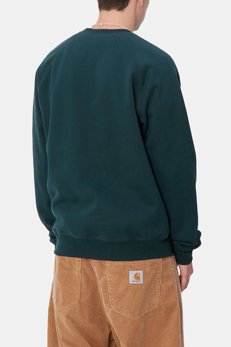 Carhartt WIP Chase Sweatshirt (Duck Blue/Gold) - Image 2
