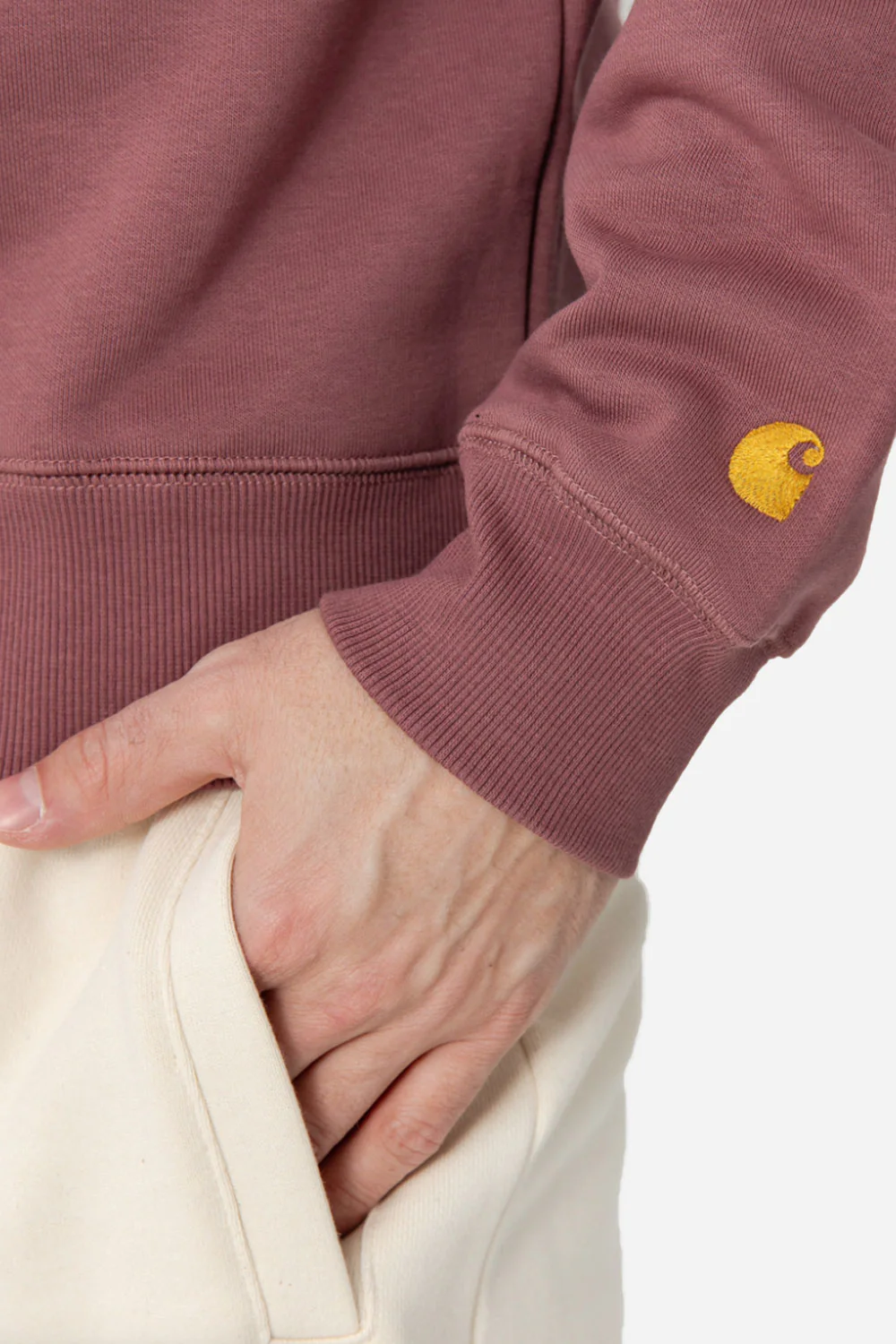 Carhartt WIP Chase Sweatshirt (Dusky Pink/Gold) - Image 3