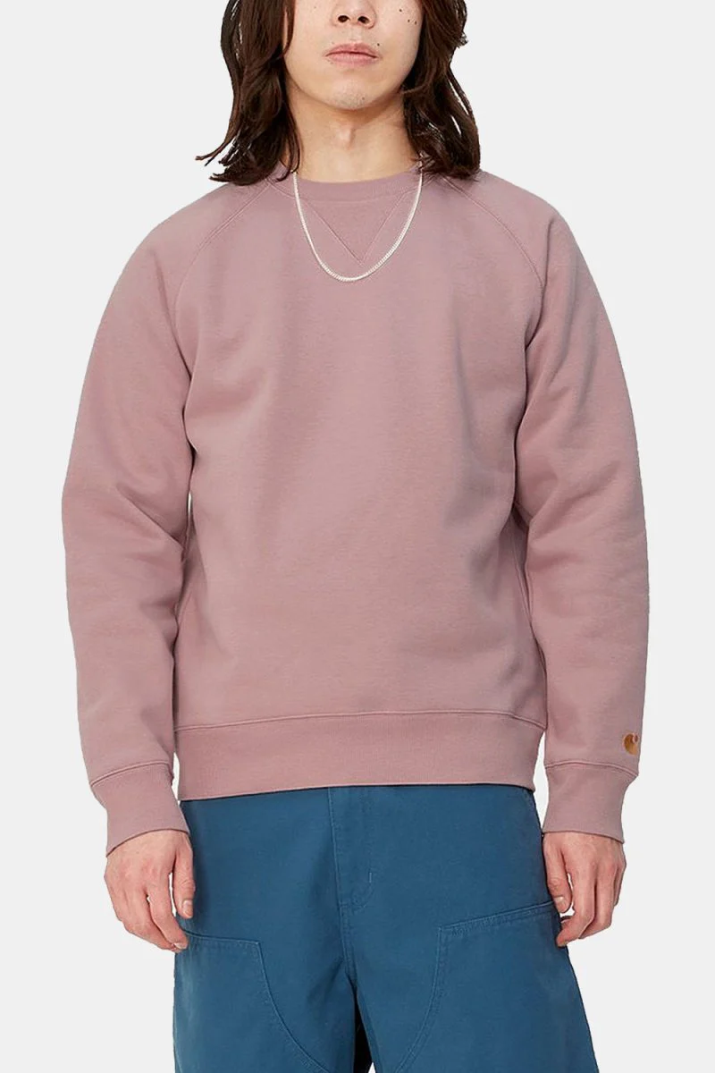 Carhartt WIP Chase Sweatshirt (Glassy Pink/Gold) - Image 4