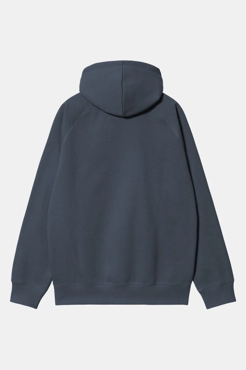Carhartt WIP Hooded Chase Sweat (Dusky Blue/Gold) - Image 4