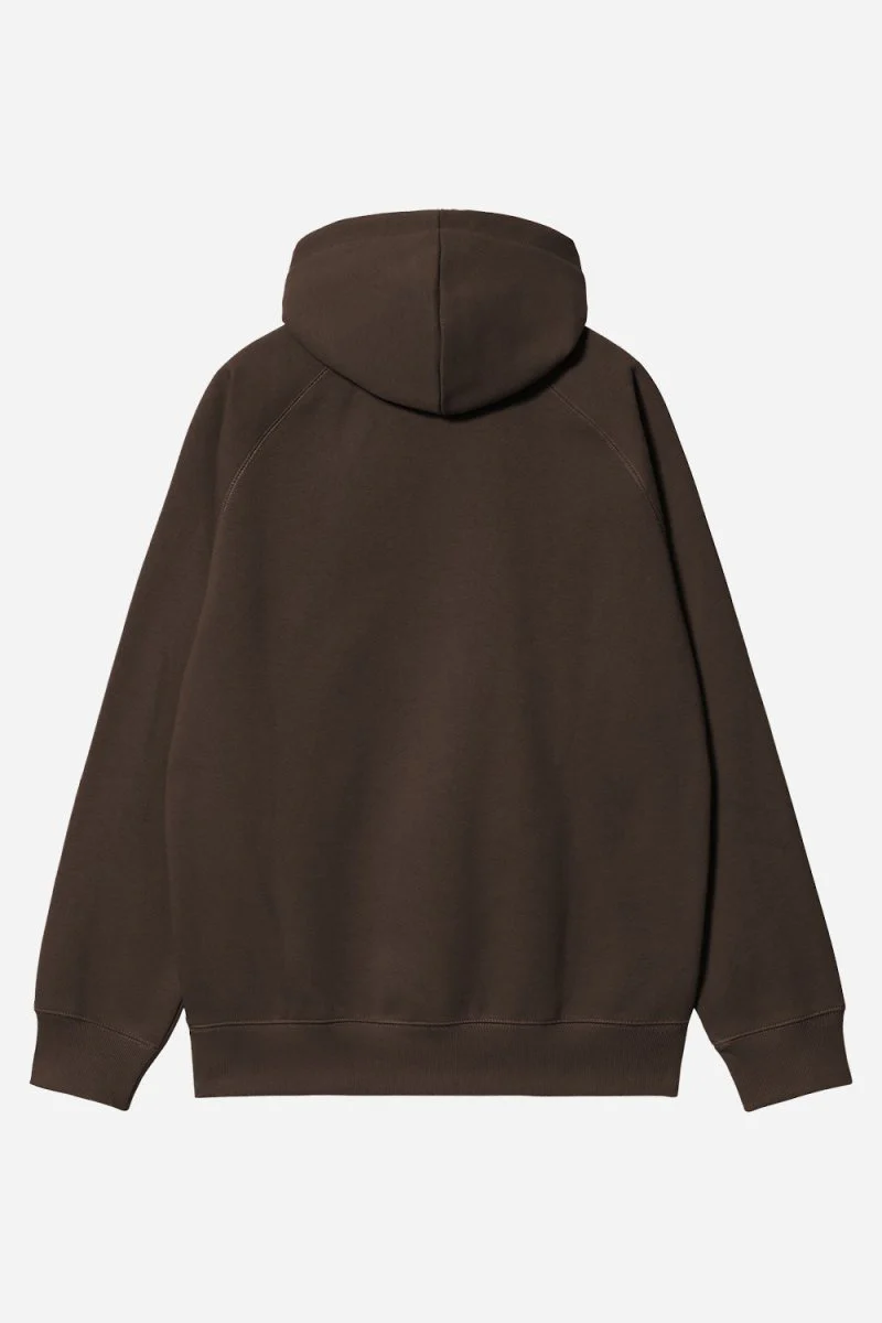 Carhartt WIP Hooded Chase Sweatshirt (Tobacco/Gold) - Image 5