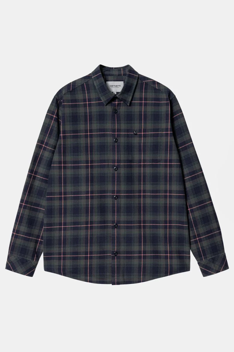 Carhartt WIP L/S Lermond Shirt (Juniper / Dark Navy) - Image 2