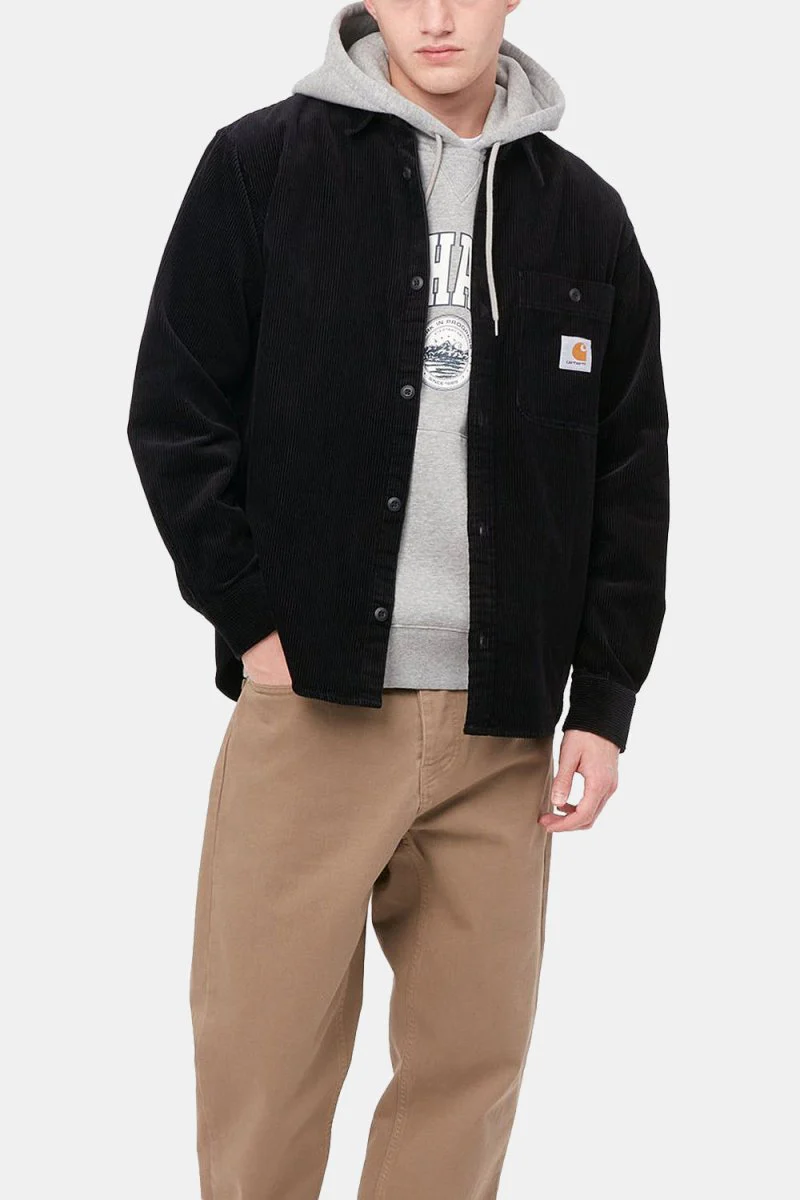 Carhartt WIP Long Sleeve Flint Shirt (Black Rinsed) - Image 3