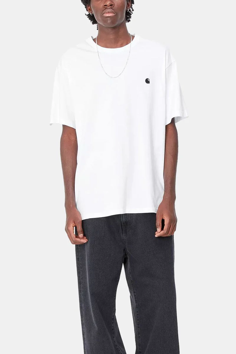 Carhartt WIP Madison Short Sleeve T-Shirt (White/Black) - Image 4