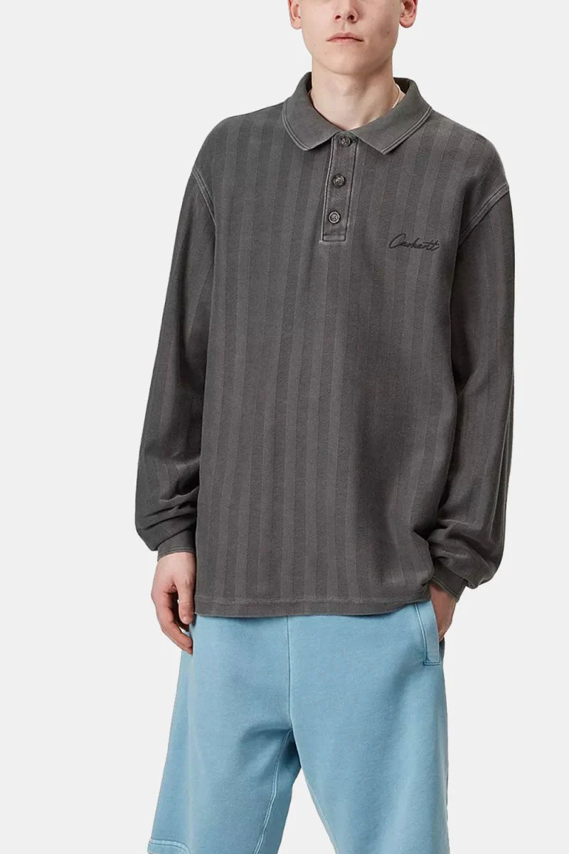 Carhartt WIP Morrison Rugby Shirt (Black Pigment) - Image 4