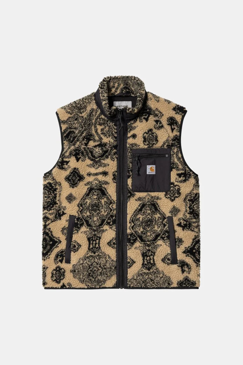 Carhartt WIP Prentis Vest Liner Verse Jacquard Fleece (Dusty Brown & Scoot Black) - Image 2