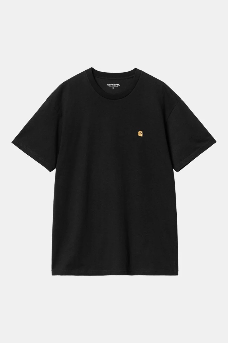 Carhartt WIP Short Sleeve Chase T-Shirt (Black/Gold) - Image 3