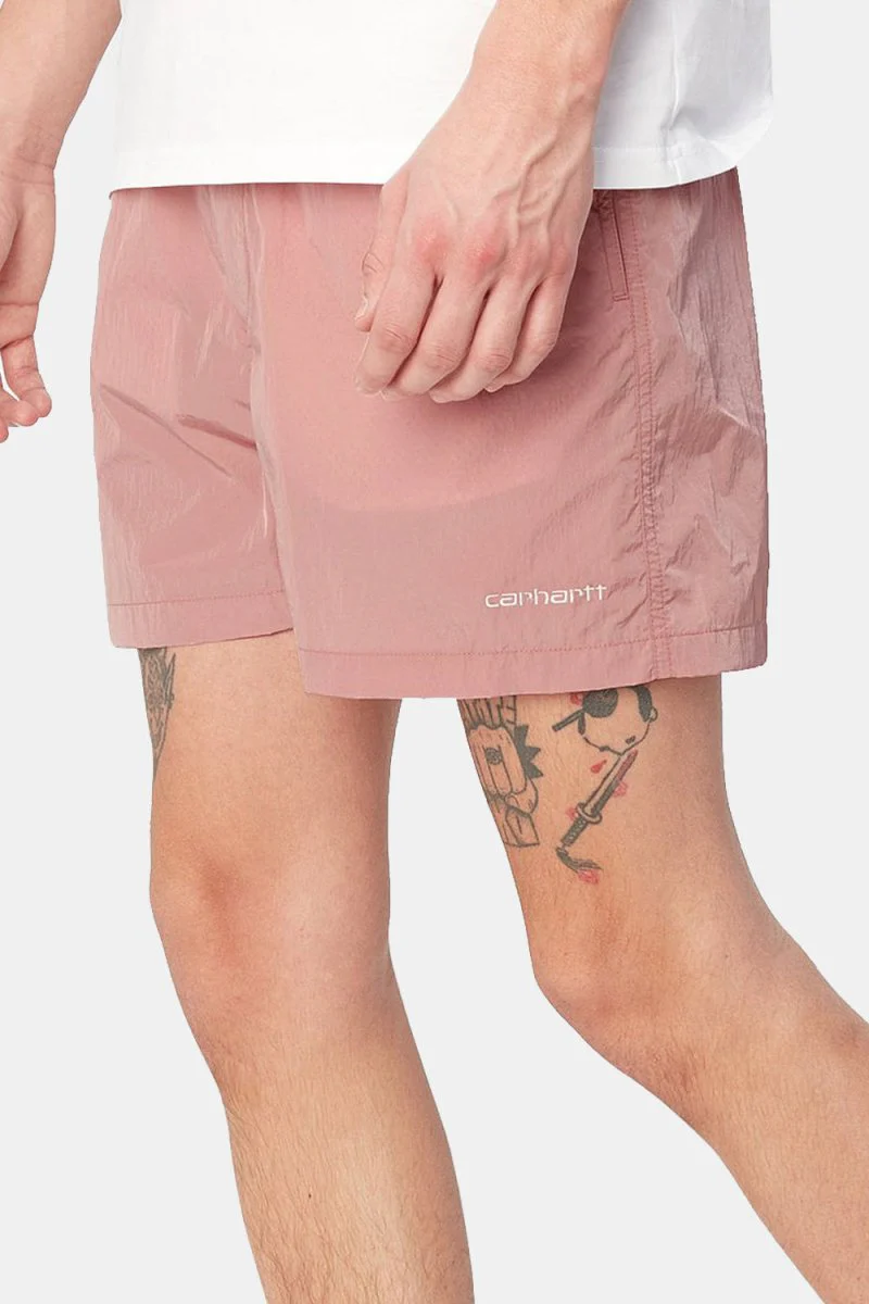 Carhartt WIP Tobes Swim Trunks (Glassy Pink/White) - Image 5