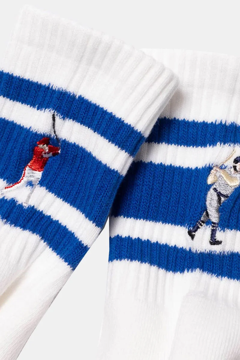 Decka Socks Embroidered Skater Socks (Baseball/Blue) - Image 2