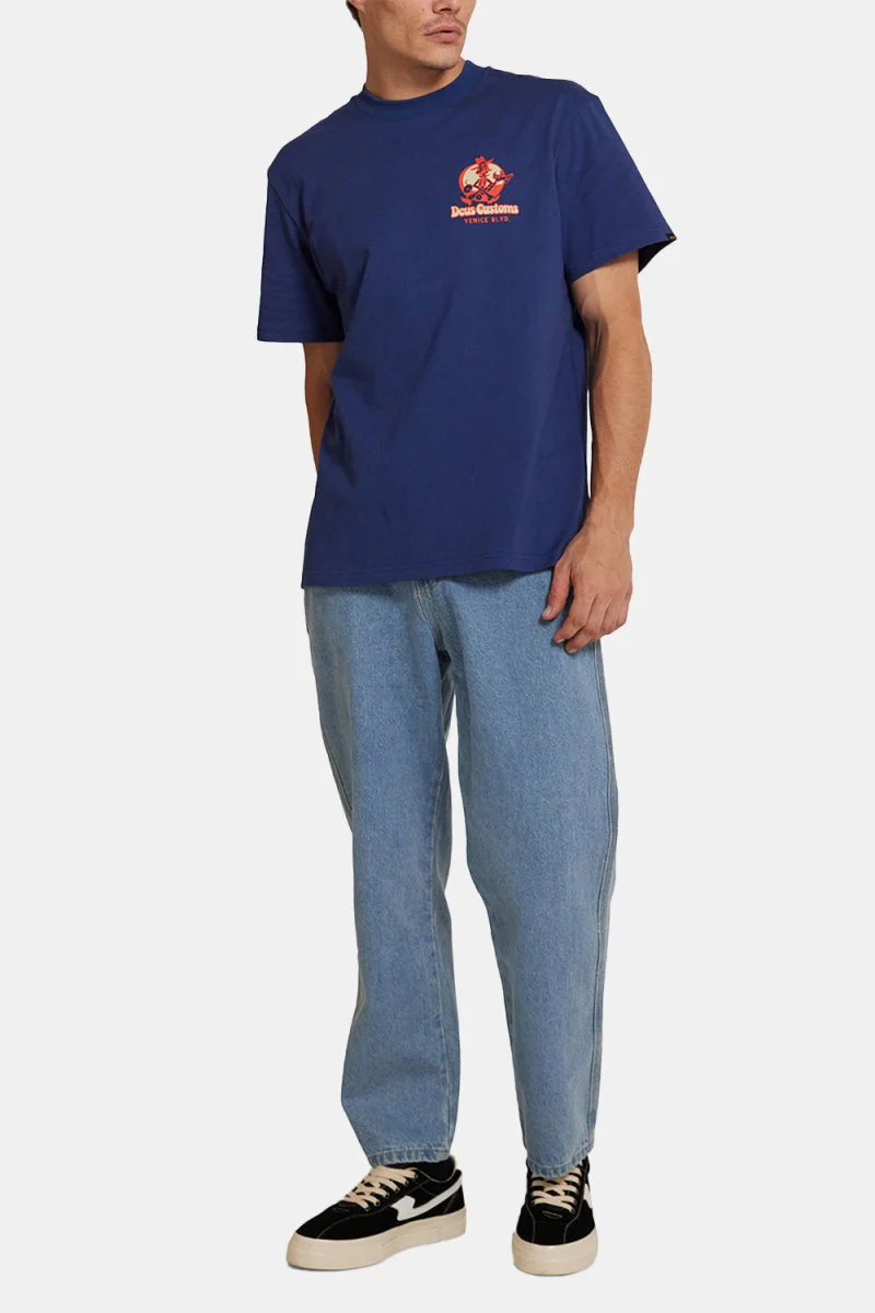 Deus Gaucho Tee Organic Cotton T-Shirt (Mechanic Blue) - Image 4