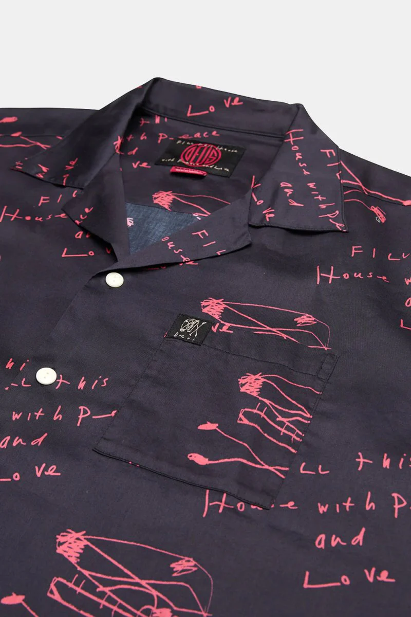 Deus Old House Short Sleeved Shirt (Black/Red) - Image 4