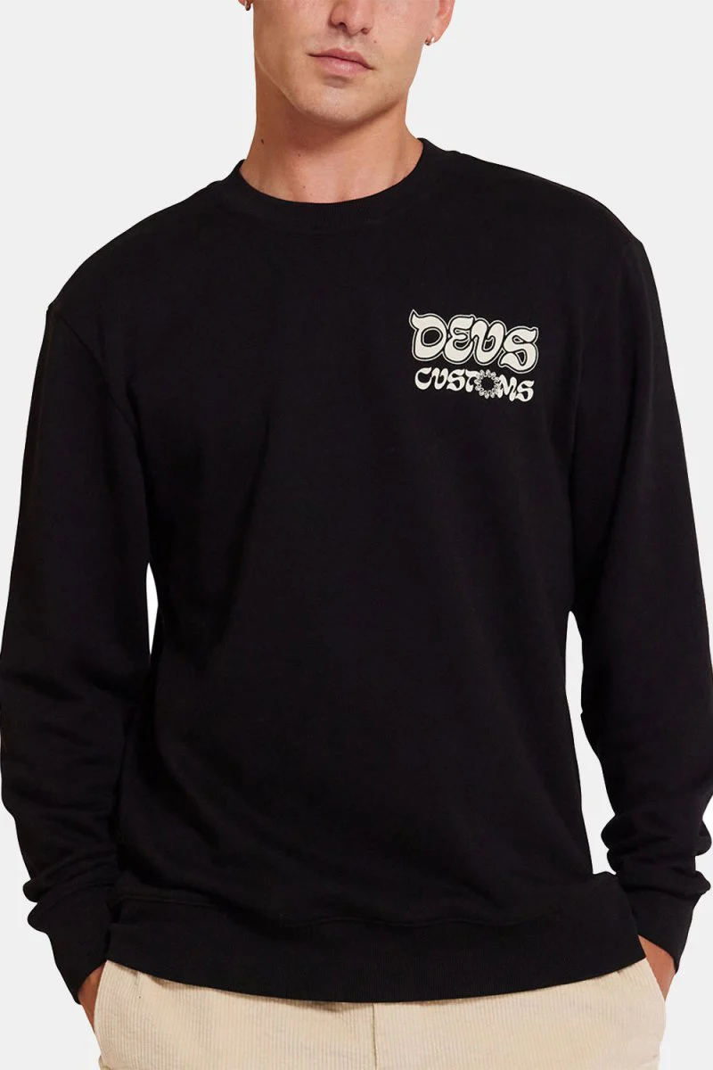 Deus Rinse Wash Crew Sweatshirt (Anthracite) - Image 2
