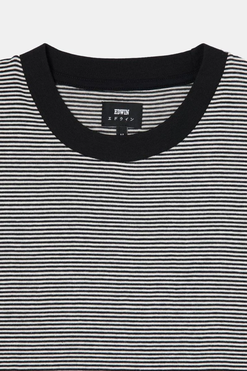 Edwin Adam Stripe T-Shirt (Black/White) - Image 2