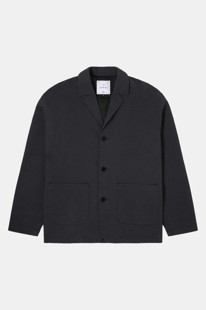 Edwin Edison Seersucker Blazer (Dark Grey)