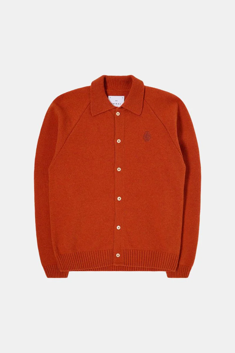Edwin Mars Polo Cardigan (Orange) - Image 3