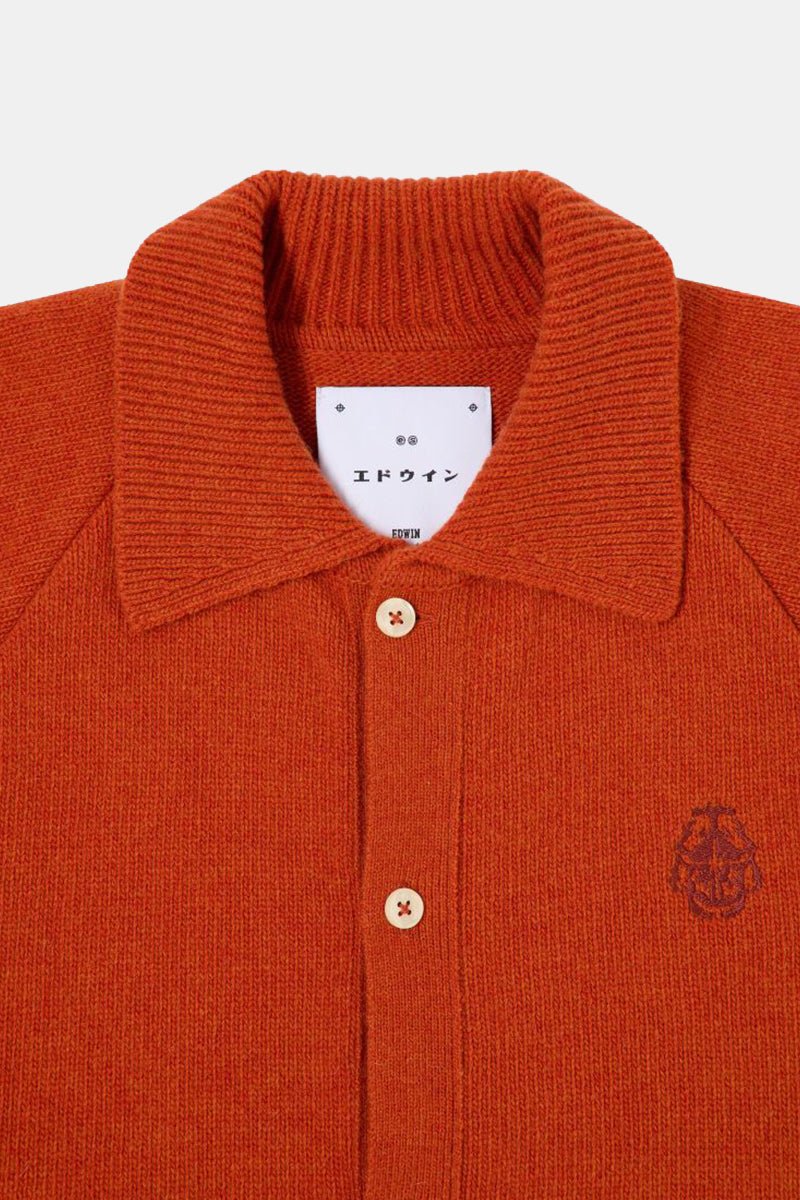 Edwin Mars Polo Cardigan (Orange) - Image 5