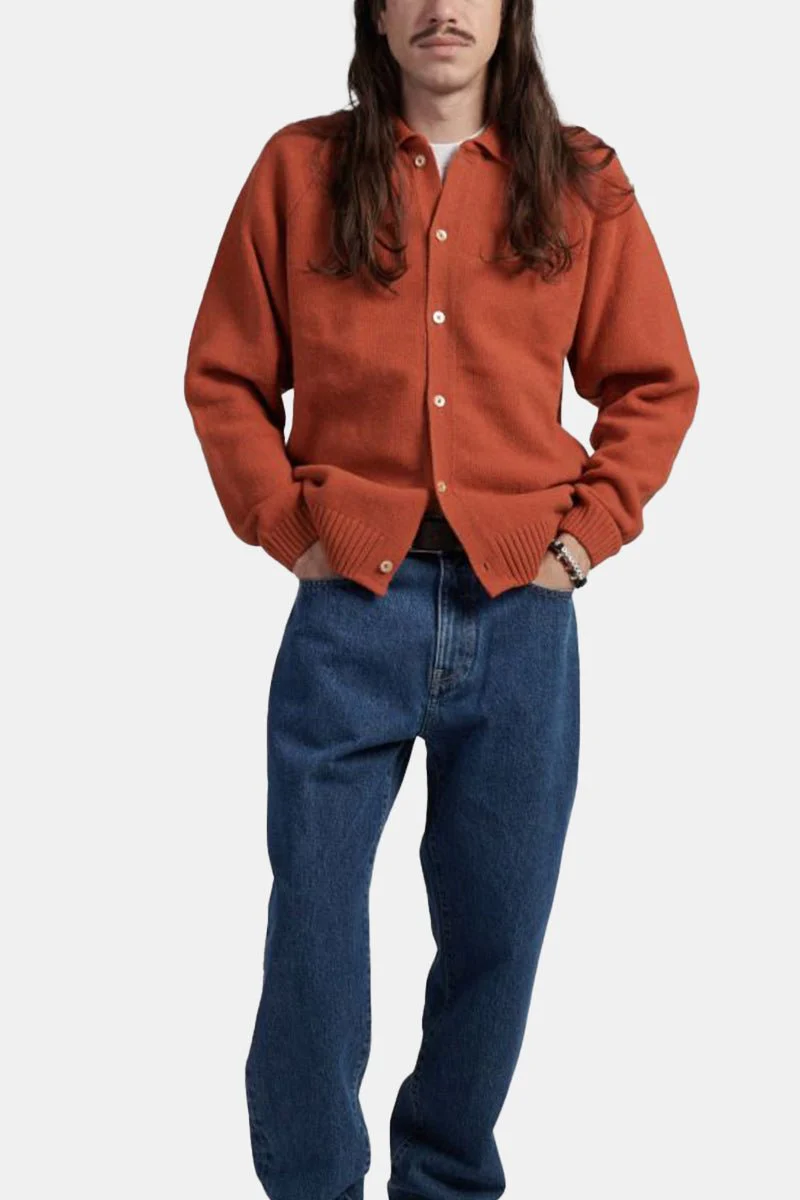 Edwin Mars Polo Cardigan (Orange) - Image 7
