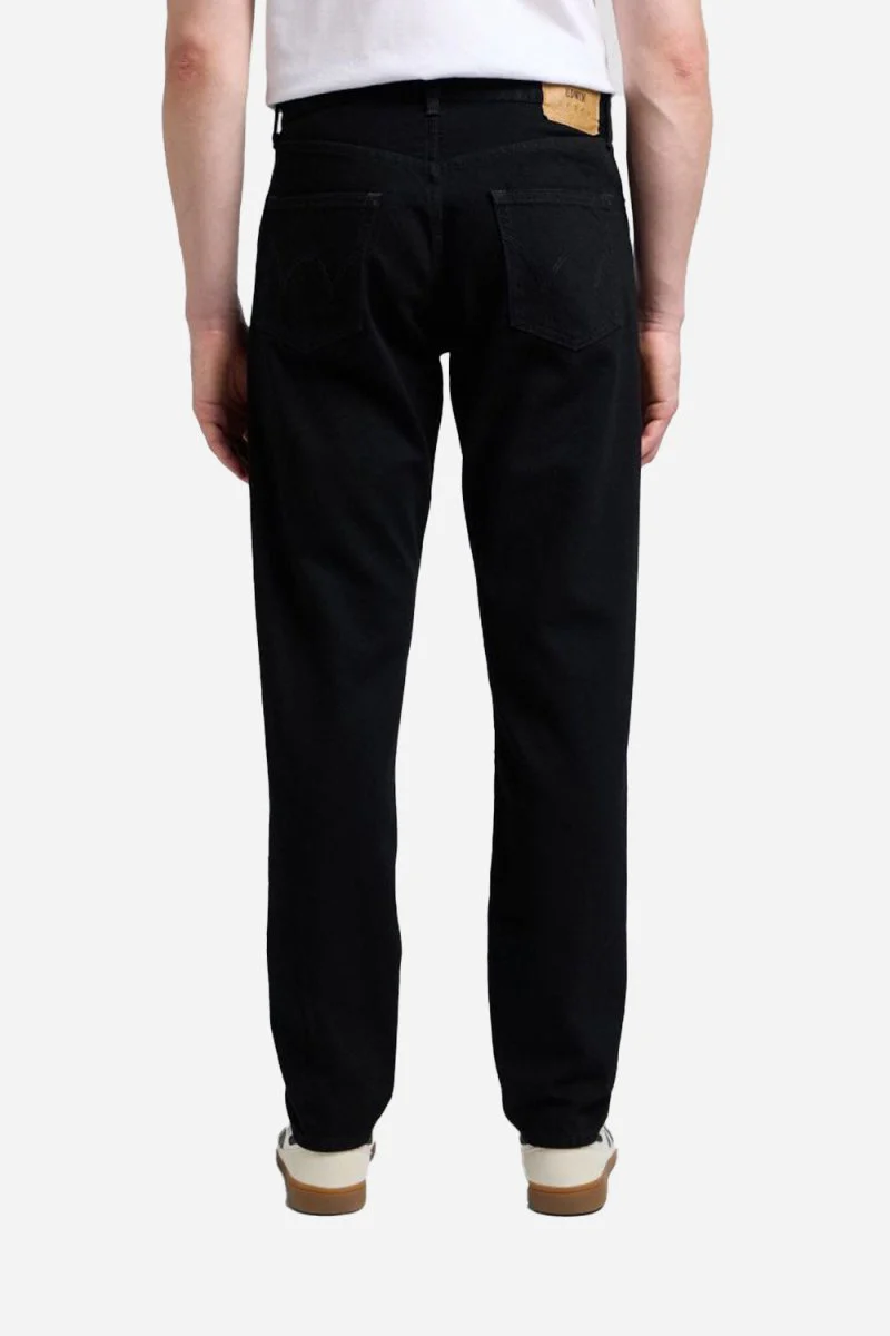 Edwin Regular Tapered Denim Jeans (Black Unwashed) - Image 2