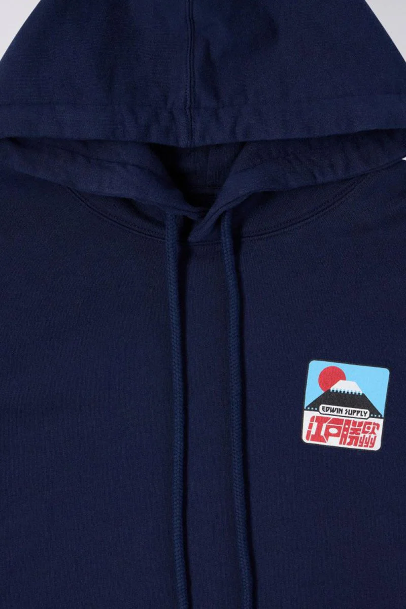 Edwin Sunset On Mount Fuji Hooded Sweatshirt (Maritime Blue) - Image 6