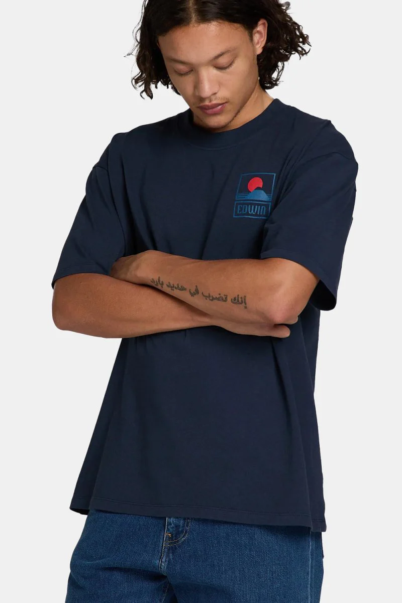 Edwin Sunset On Mount Fuji T-Shirt (Navy Blazer) - Image 6