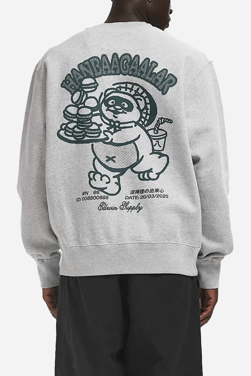 Edwin Tanuki Sweat Sweat (Grey Marl) - Image 2