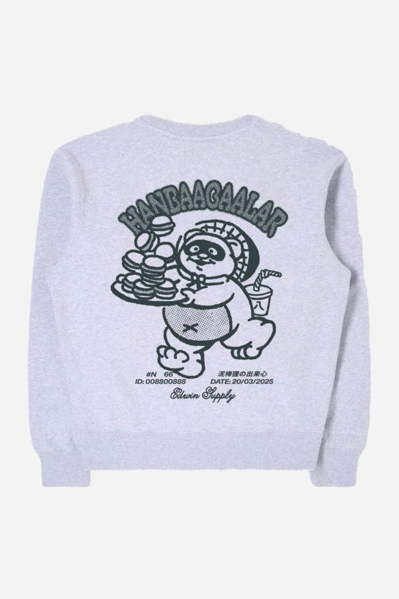 Edwin Tanuki Sweat Sweat (Grey Marl) - Image 4