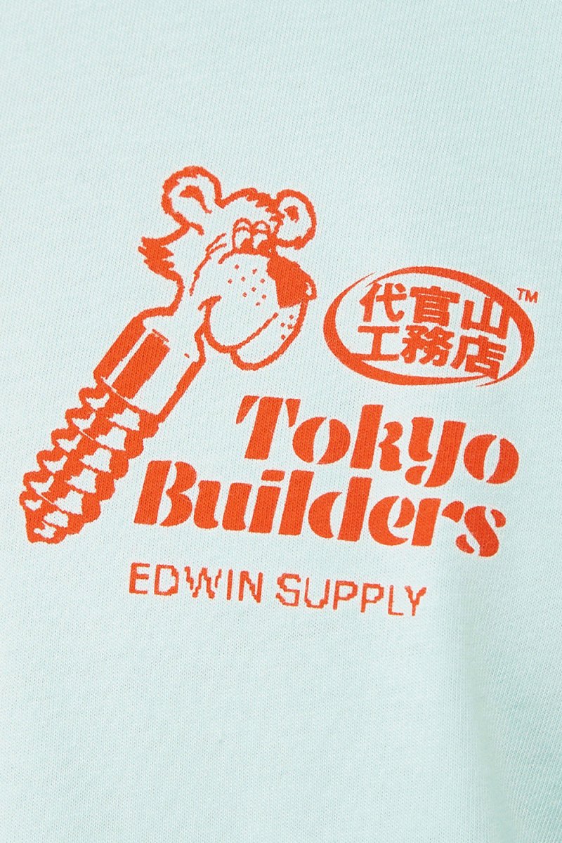 Edwin Tokyo Builders T-Shirt (Bleached Aqua) - Image 8