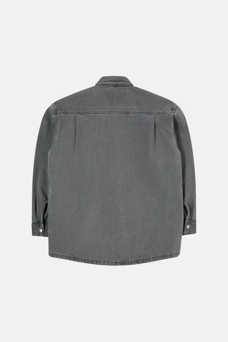 Edwin Utility Long Sleeve Overshirt (Bleach Black Wash) - Image 3