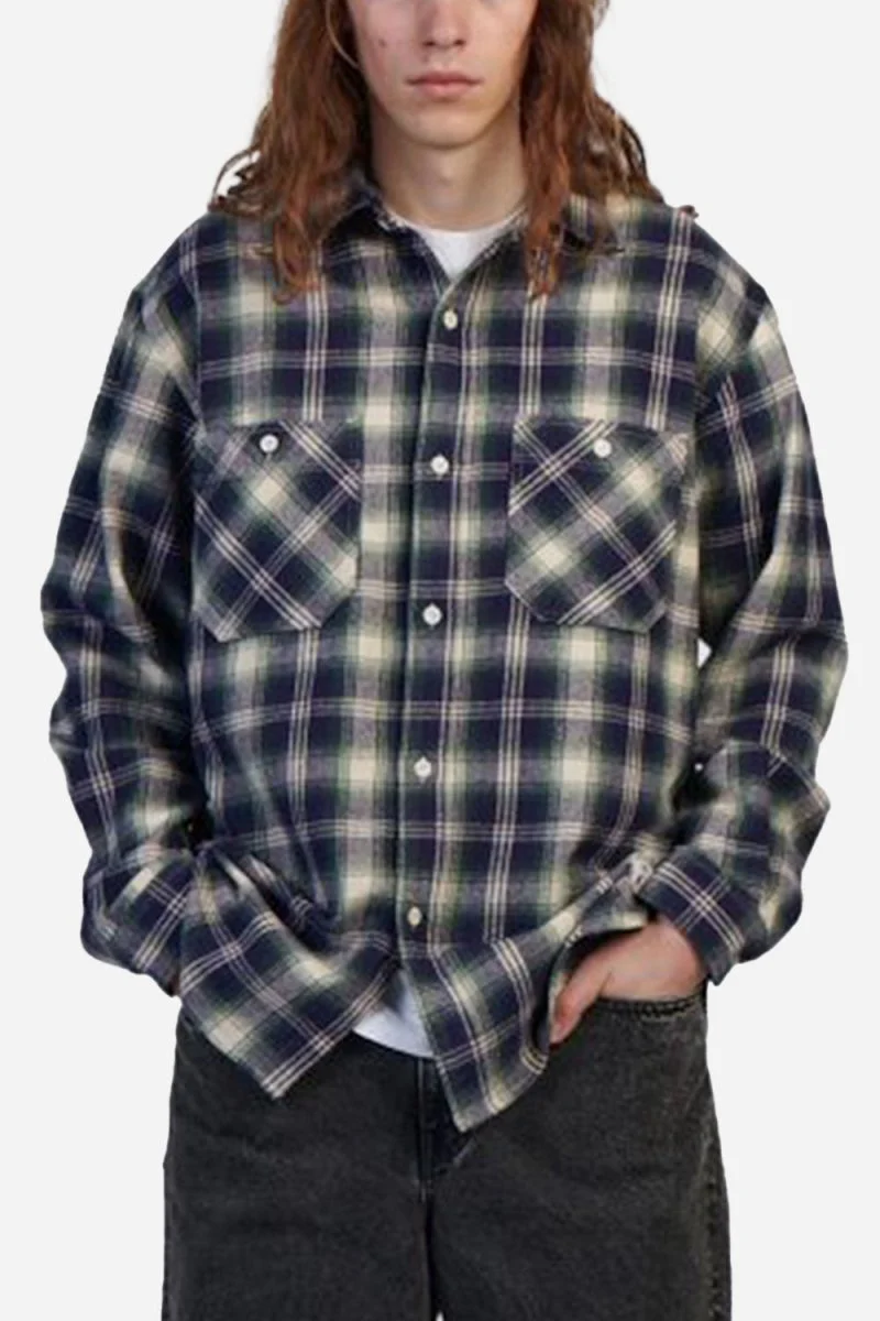 Edwin Work Long Sleeve Shirt (Navy/Green)