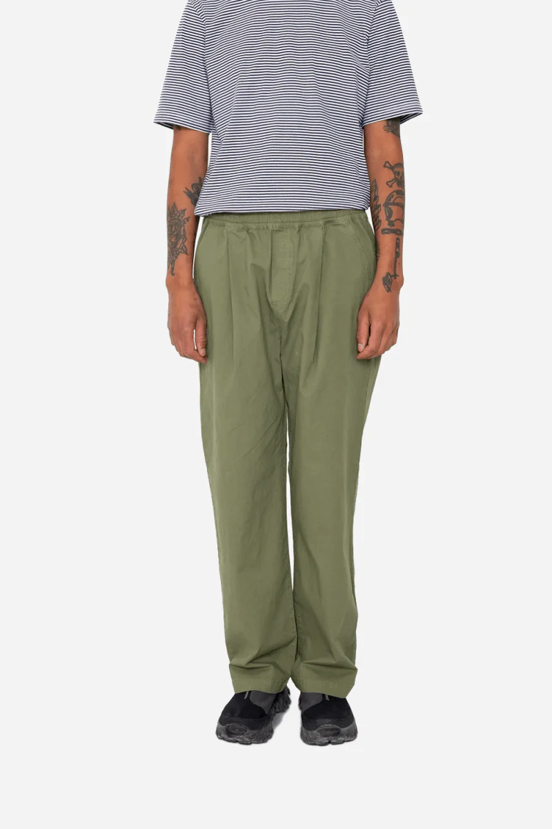 Folk Drawcord Loose Trouser (Light Olive Ripstop) - Image 5