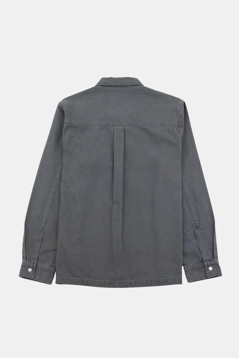 Folk Patch Overshirt (Charcoal Hemp Canvas) - Image 3