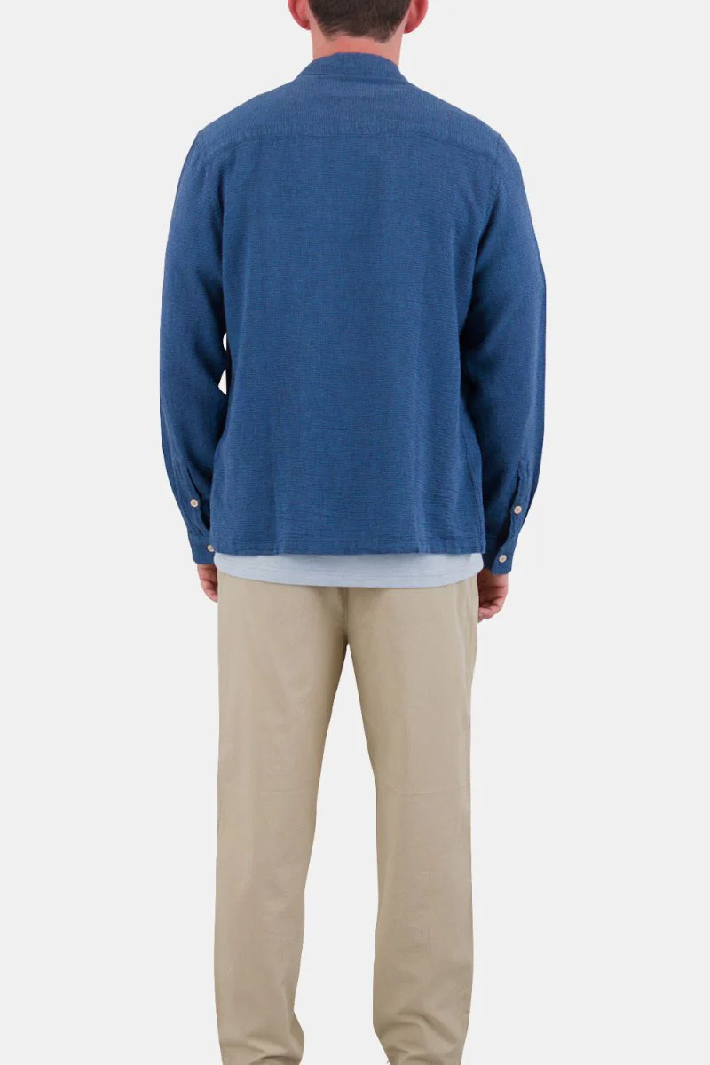 Folk Patch Shirt (Indigo Basketweave) - Image 5