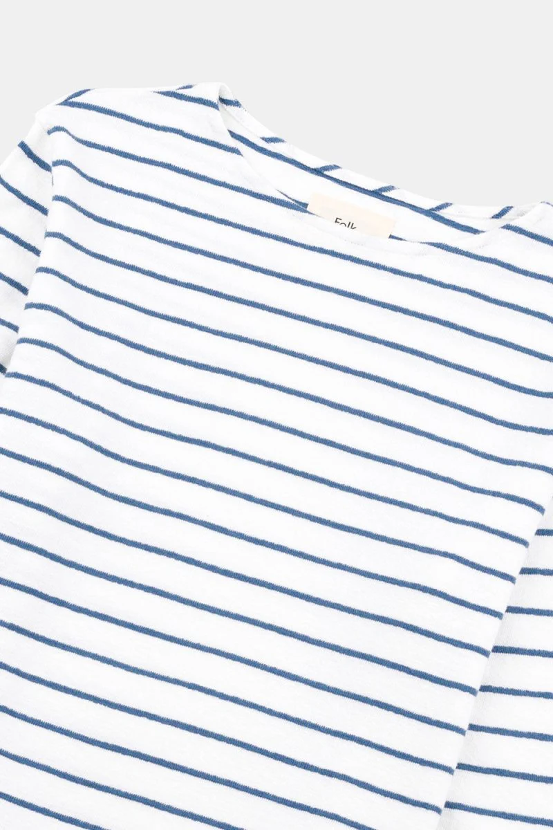 Folk Textured Stripe T-Shirt (Off White/Soft Blue) - Image 9
