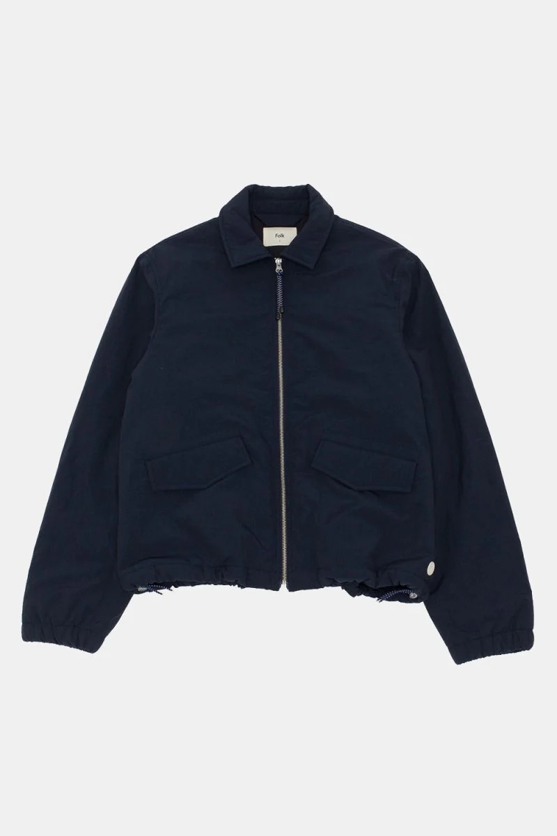 Folk Wadded Bomber Jacket (Navy Ripstop Nylon) - Image 2