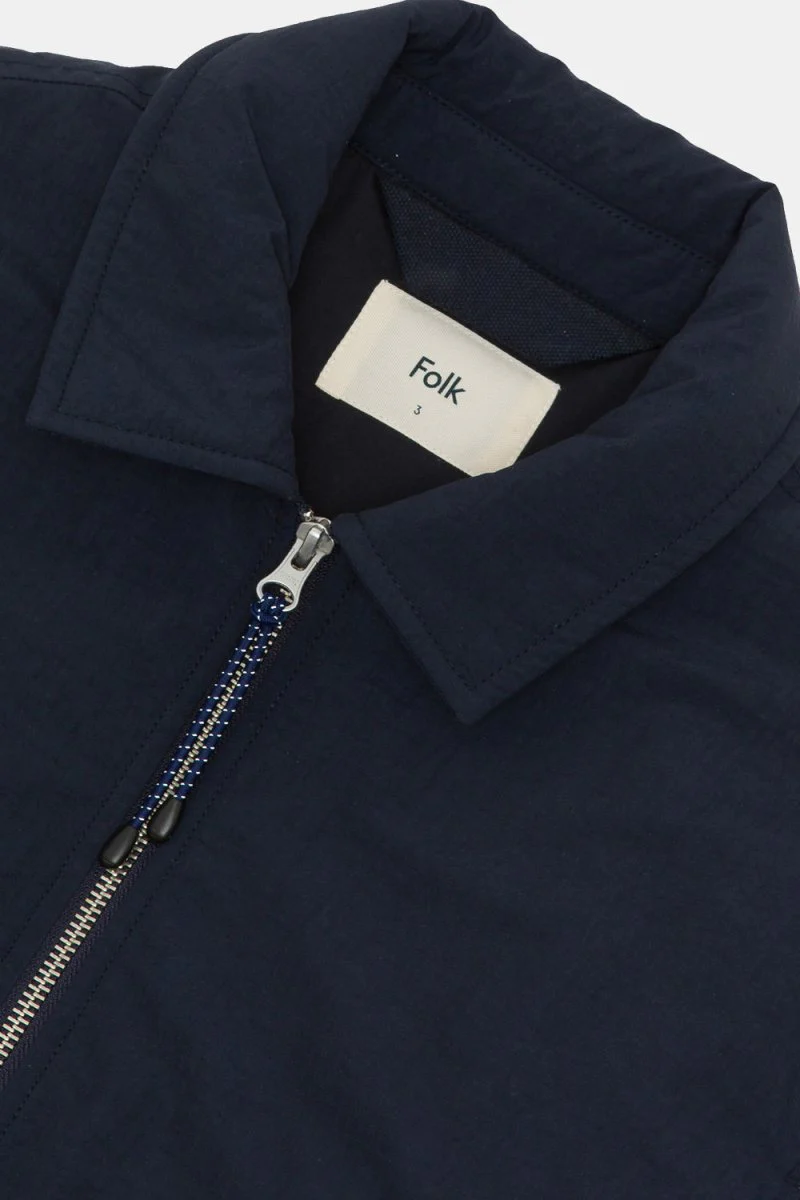Folk Wadded Bomber Jacket (Navy Ripstop Nylon) - Image 7