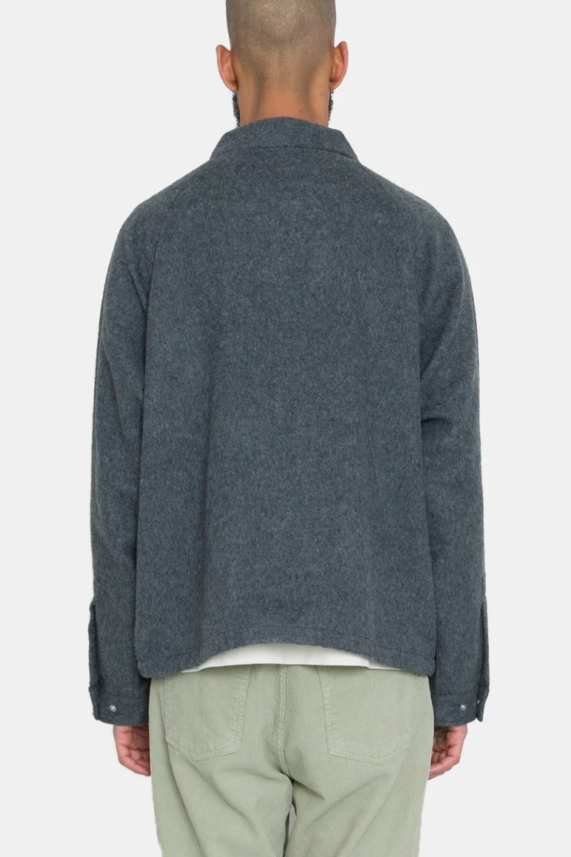 Folk Winter Cropped Coat (Charcoal Wool) - Image 3