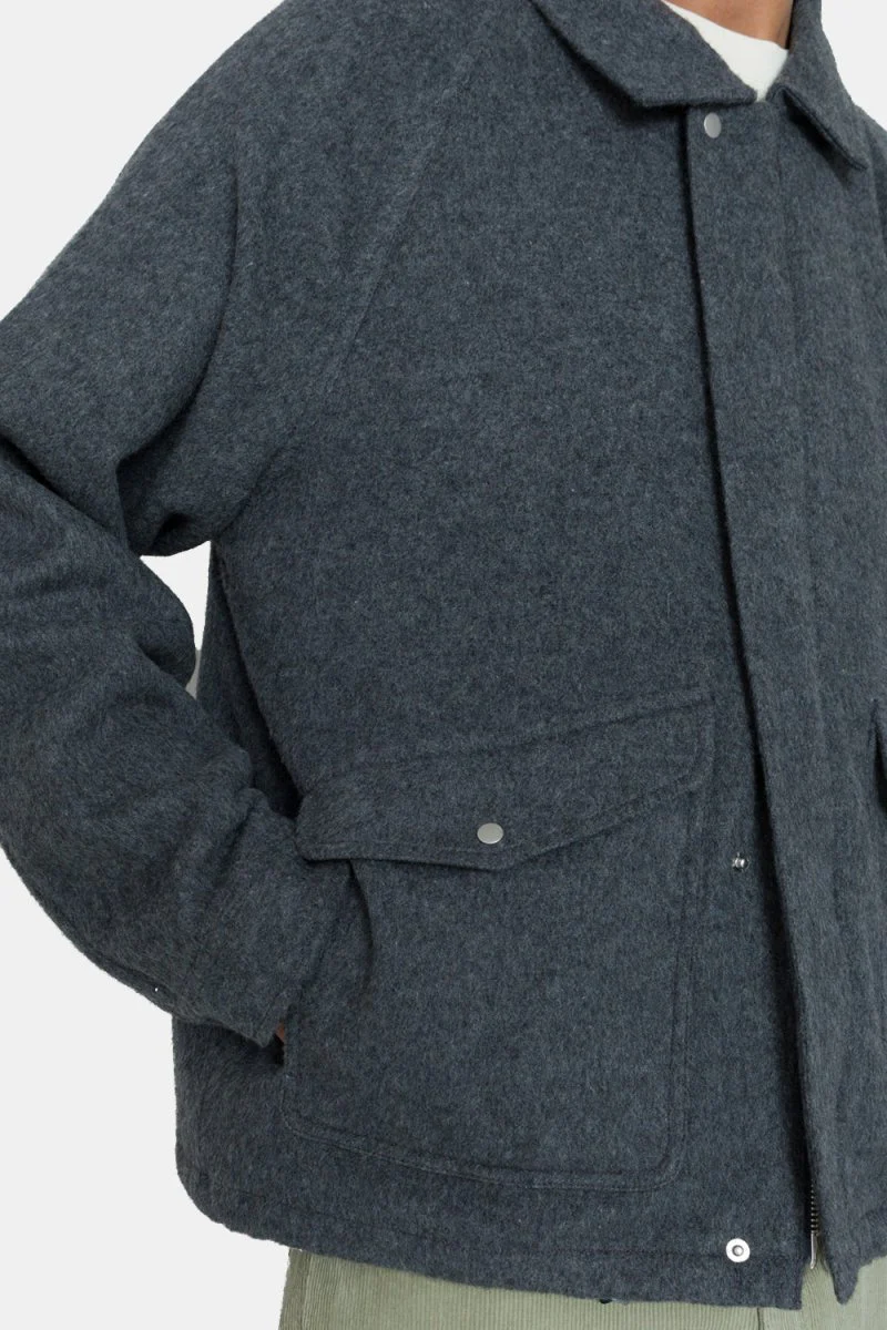 Folk Winter Cropped Coat (Charcoal Wool) - Image 5