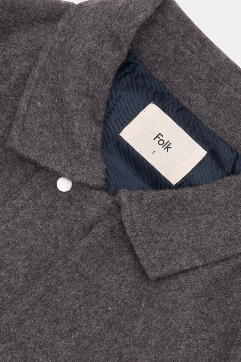 Folk Winter Cropped Coat (Charcoal Wool) - Image 6