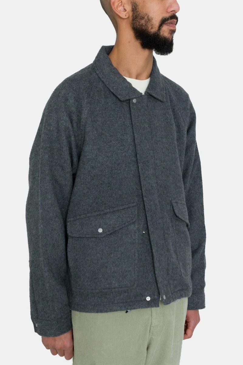 Folk Winter Cropped Coat (Charcoal Wool) - Image 8