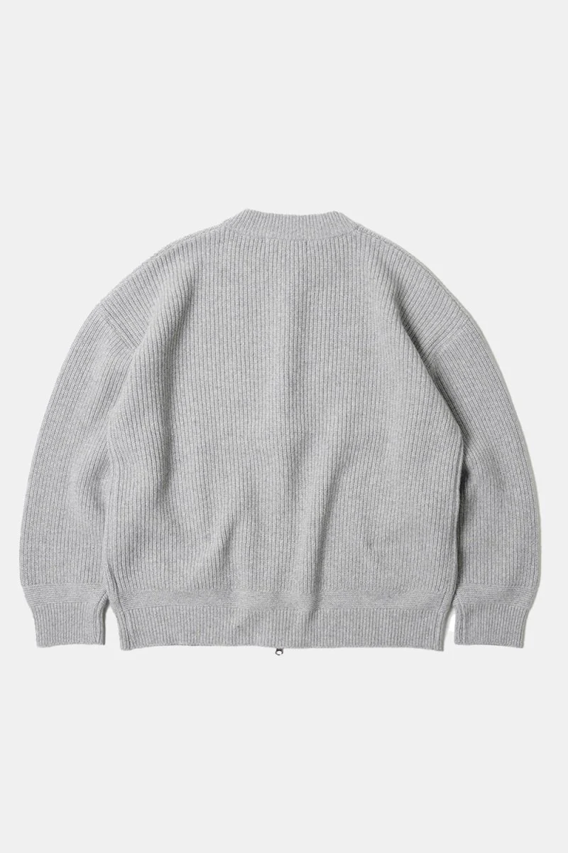 Frizmworks Wool Deck Zipup Cardigan (Light Grey) - Image 2
