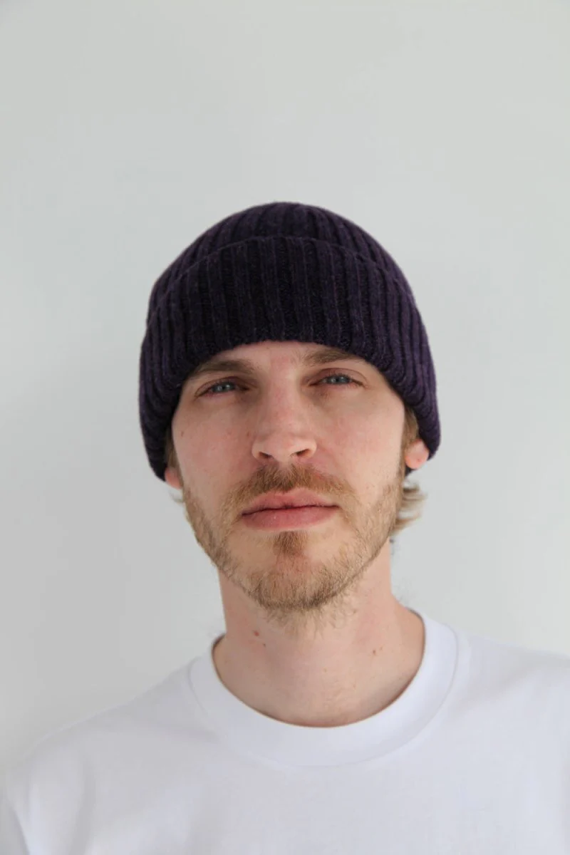 Half Dozen Super-Soft Lambswool Fisherman Beanie (Elderberry Purple) - Image 4