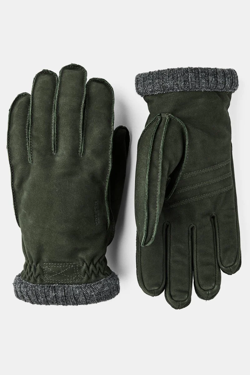 Hestra Joar Nubuck Leather Gloves (Dark Olive)