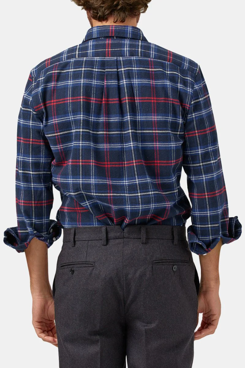 Portuguese Flannel Pop Up ESP Check Shirt (Blue / White / Red) - Image 3