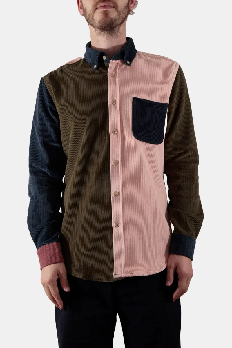 Portuguese Flannel Lobo Patchwork Cotton-Cord Shirt (Multi) - Image 5
