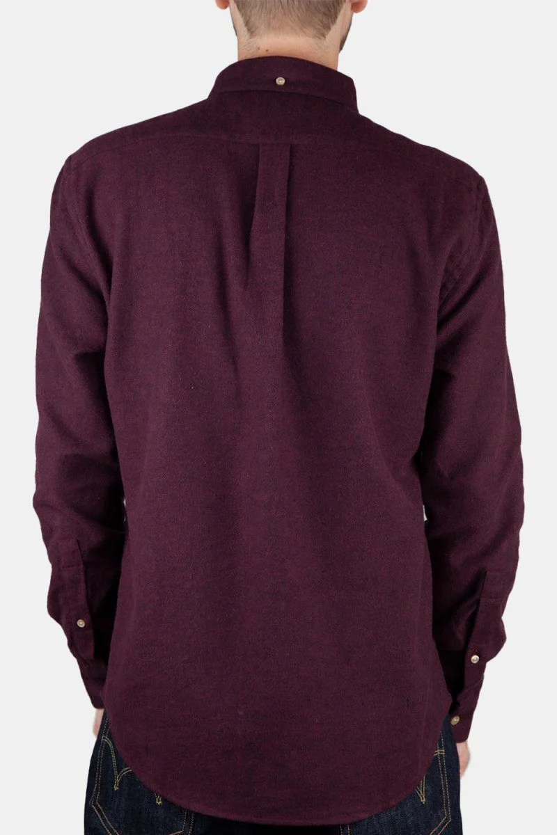 Portuguese Flannel Teca Shirt (Bordeaux Dark Red) - Image 4