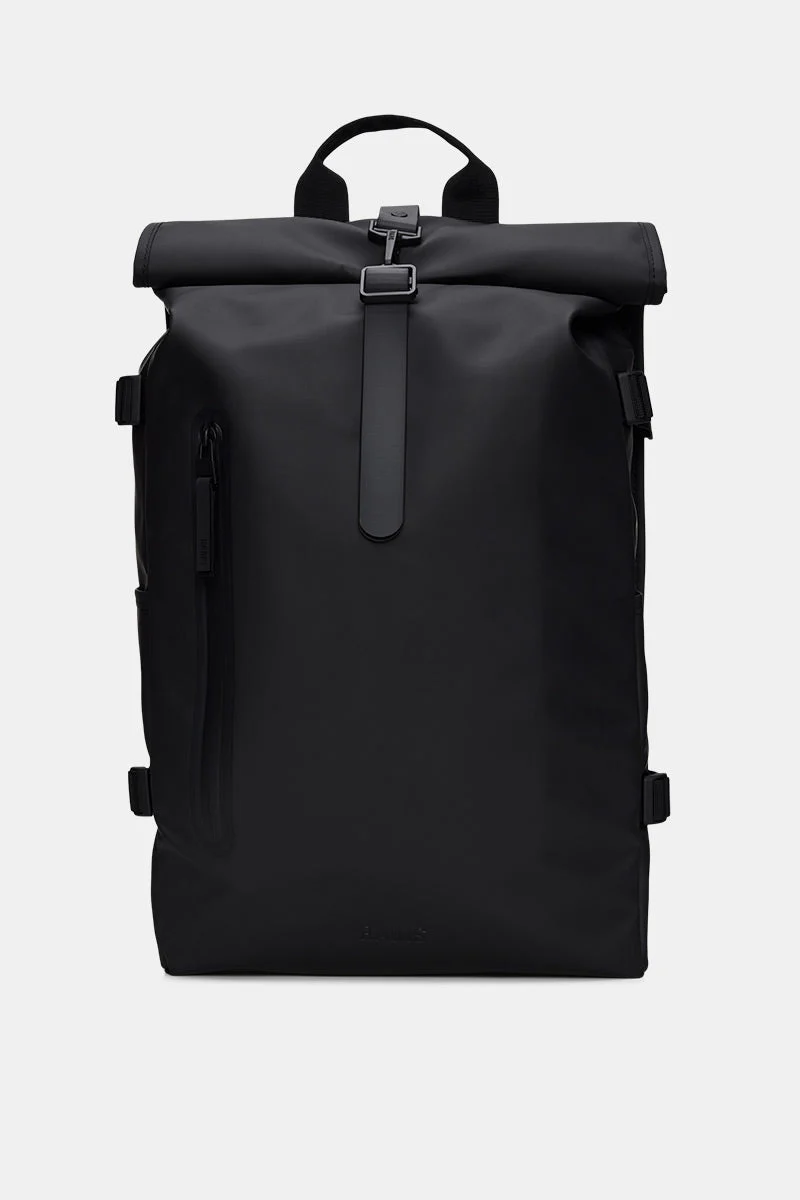 Rains Large Rolltop Rucksack W3 (Black) - Image 5