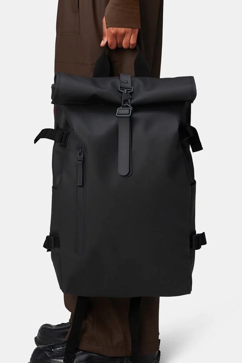 Rains Large Rolltop Rucksack W3 (Black) - Image 7